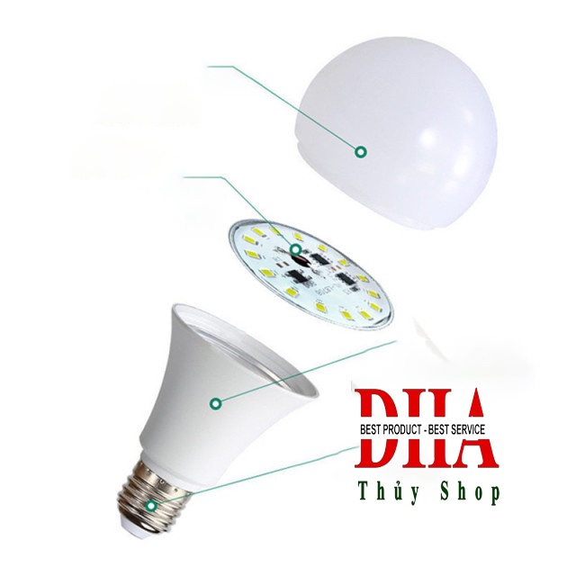 Bóng Đèn Led DHA Dáng Trụ, Dáng Tròn 3w/5w/7w/10w/15w/30w/40w/50w Siêu Sáng, Tiết Kiệm Điện Năng