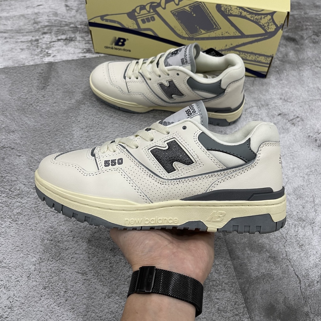 Giày Sneaker NB550 Xám Trắng, chất lượng cao