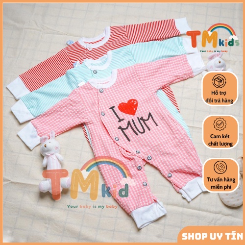 Set Body Cài Lệch I Love Mum, I Love Dad cho bé 0-12 tháng Chất Cotton Co Dãn Cực Tốt Mặc Quanh Năm-TMkids Store