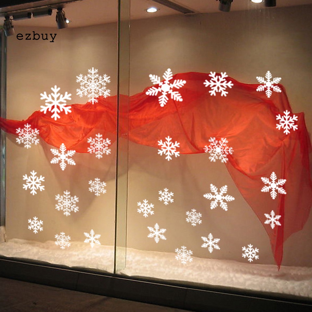 Bộ 2 Miếng Dán Cửa Sổ Bằng PVC Chống Nước Họa Tiết Bông Tuyết Giáng Sinh Độc Đáo Trang Trí Nhà Cửa