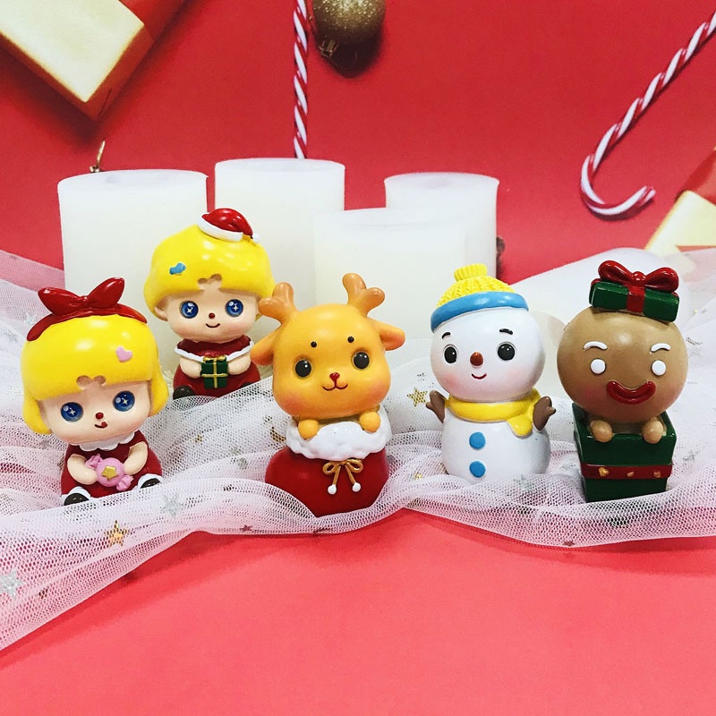 Khuôn Silicone Tạo Hình Làm Bánh Kẹo / Sô Cô La Hình Người Tuyết / Tuần Lộc Giáng Sinh 3