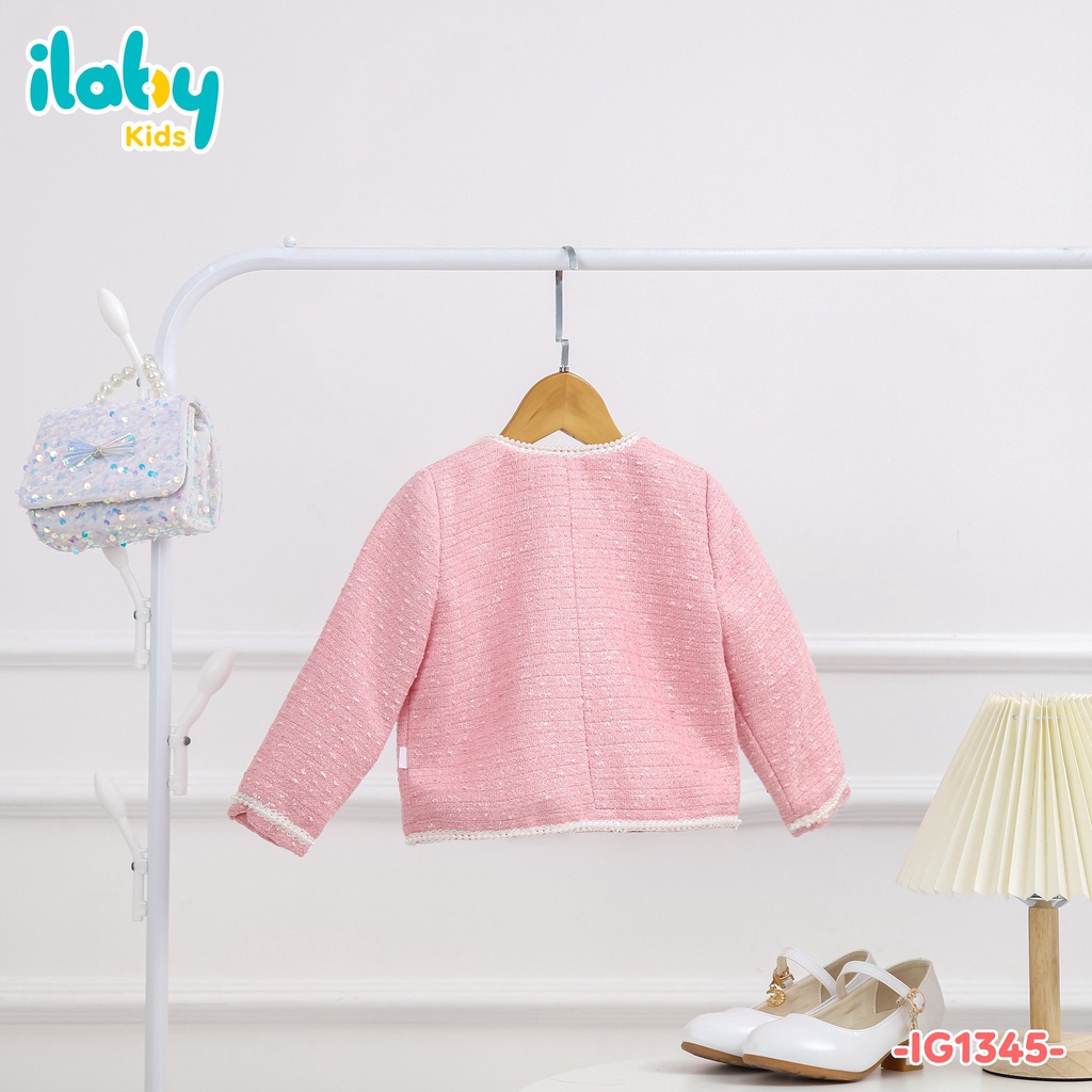 Áo dạ tweed bé gái ILABY basic chất liệu cao cấp kèm lót [24IG1345L2DL]