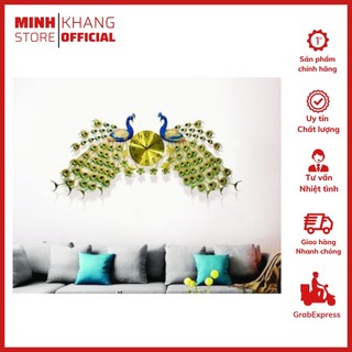Đồng Hồ Treo Tường Chim Công Đôi Phú Quý - Trang Trí Phòng Khách Sạn Nhà Hàng, Quà Tặng Tân Gia.