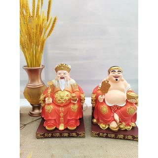 Cặp thần tài thổ địa composite và đá 25cm-30cm