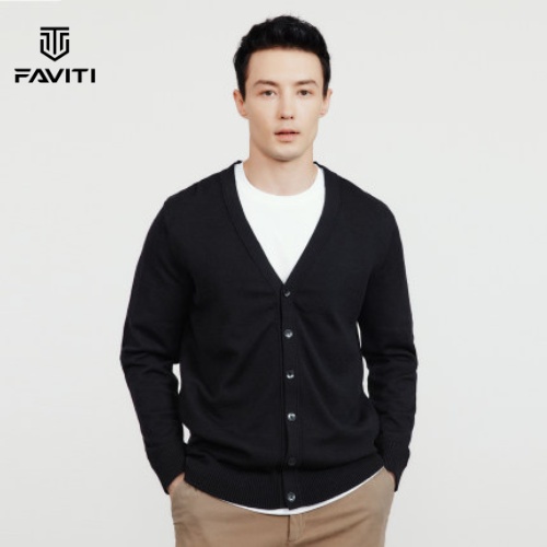 Áo Khoác Len Faviti Cadigan Nam Cổ Tim Chất Len Cotton Dày Dặn Cao Cấp Mềm Mịn Đẹp Công Sở Kiểu Dáng Hàn Quốc AL112