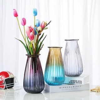 Bình hoa thuỷ tinh sọc nhiều màu (cao 20-22cm)