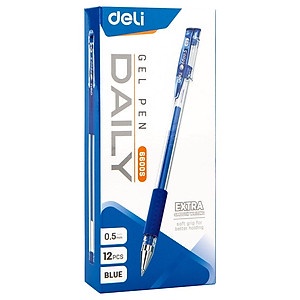 Bút Bi Gel Deli 6600S - Bút Bi Mực Gel VPP Thành Tâm Kích Cỡ 0,5MM  Mực Khô Nhanh 3 Màu Xanh/ Đỏ/ Đen