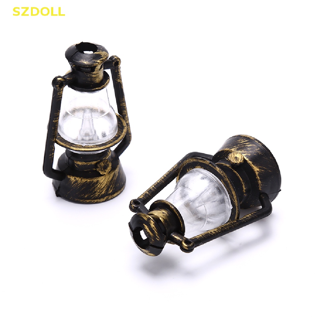 Đèn Dầu Đen Mini Phong Cách Retro Trang Trí Nhà Búp Bê Tỉ Lệ 1: 12