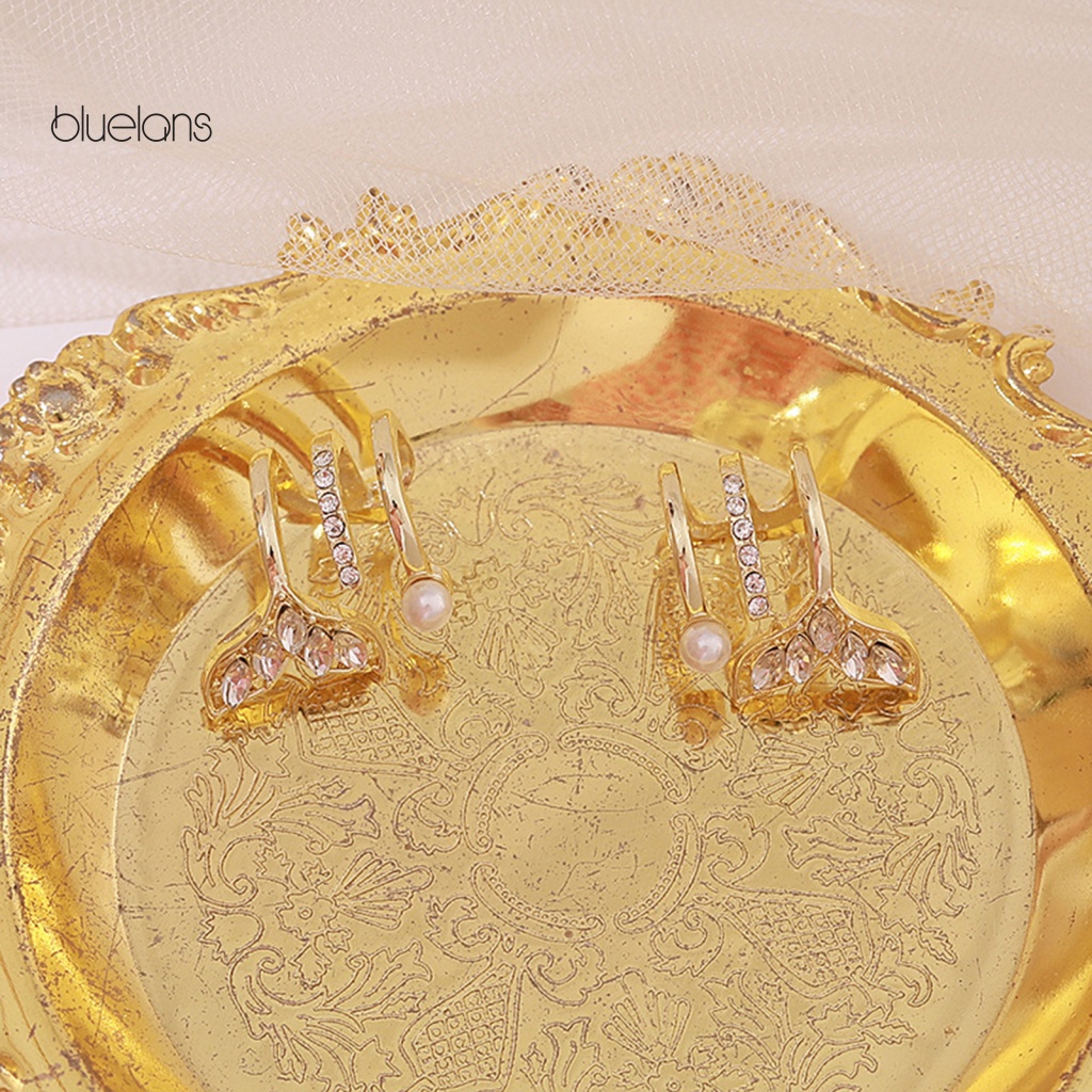 1 Cặp Khuyên Kẹp Vành Tai Đính Đá Zirconia Lấp Lánh Thời Trang