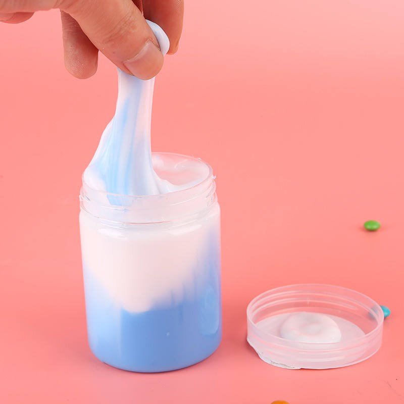 Slime thạch sữa mix 2 màu nhũ cực đẹp đồ chơi slam squishy