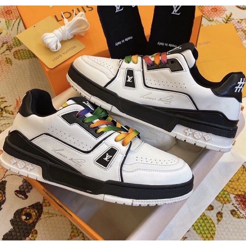 GIÀY LV TRAINER54 BLACK WHITE DA THẬT LAI AU SC