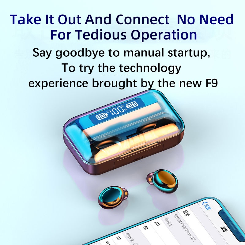Tai Nghe bluetooth Không Dây TWS V5.1 Chống Thấm Nước F9