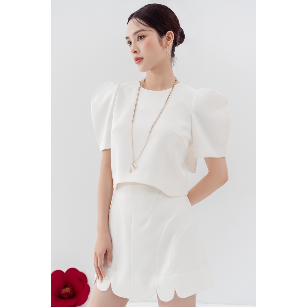 MadebyChloé - Chân váy A viền tròn xẻ có quần ROSIE SKORT - Thiết kế cao cấp