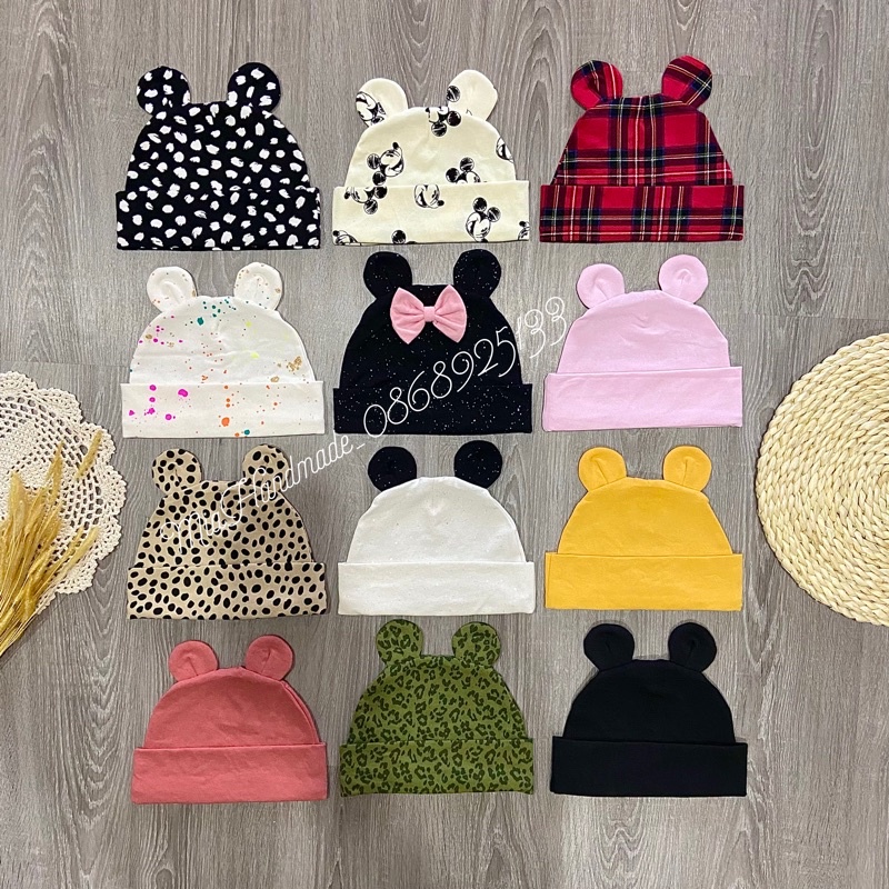 Mũ Tai Gấu Cho Bé Trai Gái 👉Rẻ Đẹp - Đáng Yêu👈 Chất Cotton Mềm Mịn