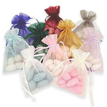 Túi vải voan trơn có dây rút gói quà tặng trang trí đám cưới tiệc party sinh nhật