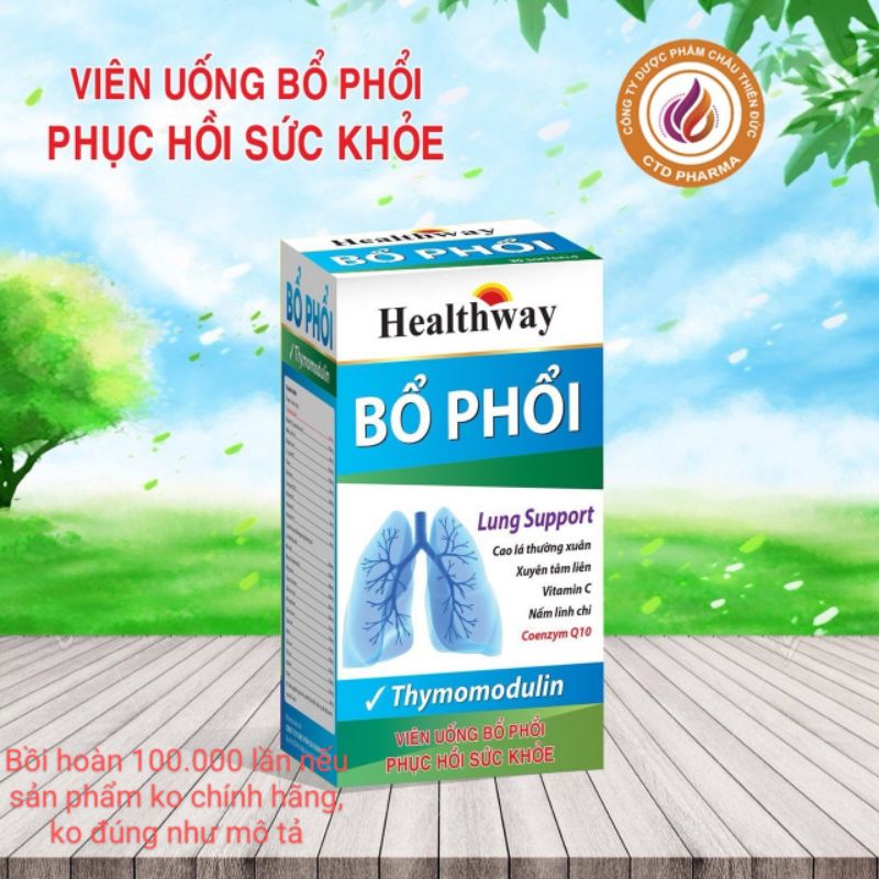 BỔ PHỔI CHÍNH HÃNG - Tiêu chuẩn GMP, WHO hỗ trợ và phục hồi chức năng phổi; cải thiện sức khỏe tăng miễn dịch hệ hô hấp