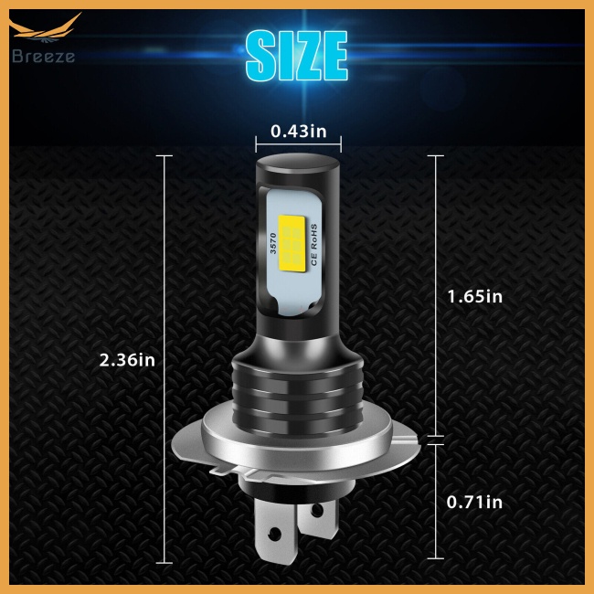 Bộ 4 Bóng Đèn Led H7 6000k Ip67 Ánh Sáng Trắng Siêu Sáng Chống Thấm Nước