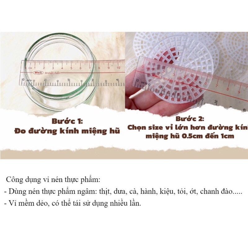 VỈ NÉN THỰC PHẨM ĐỦ SIZE - DÙNG ĐỂ MUỐI DƯA CÀ