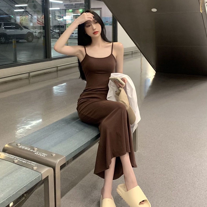 IELGY IELGY Đầm Đuôi Cá Không Tay Dáng Dài Thời Trang Dành Cho Nữ