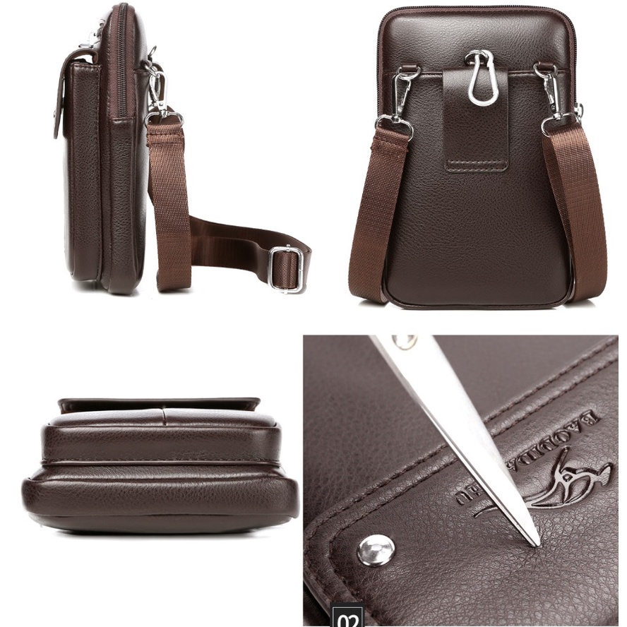 Túi Đeo Hông Thắt Lưng Nam Cao Cấp Thời Trang Hàn Quốc Da Pu Mềm Đẹp Chống Nước Đựng Điện Thoại Đeo Chéo Tiện Lợi