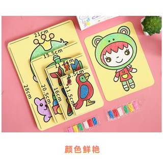 Tranh cát A4 nền vàng, nền màu kèm cát