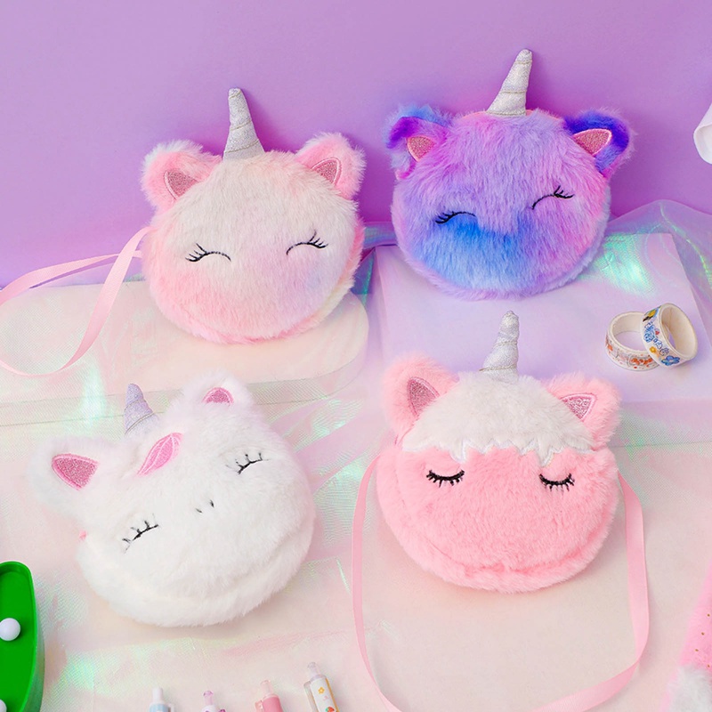 Túi Đeo Chéo Hình Kỳ Lân Hoạt Hình Xinh Xắn Dành Cho Bé