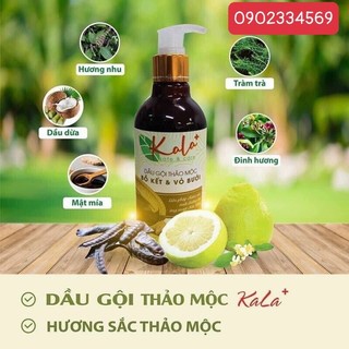 Dầu gội thảo mộc kala cao cấp chiết xuất bồ kết và vỏ bưởi 300ml