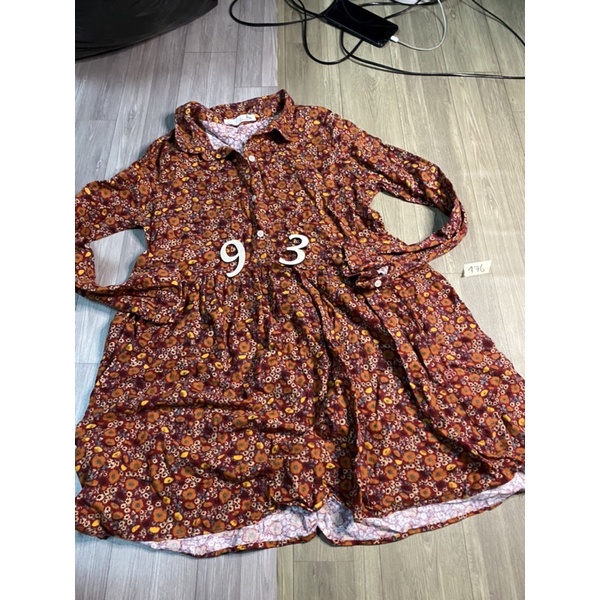 2hand đầm hoa kiểu eo 93cm mã 176