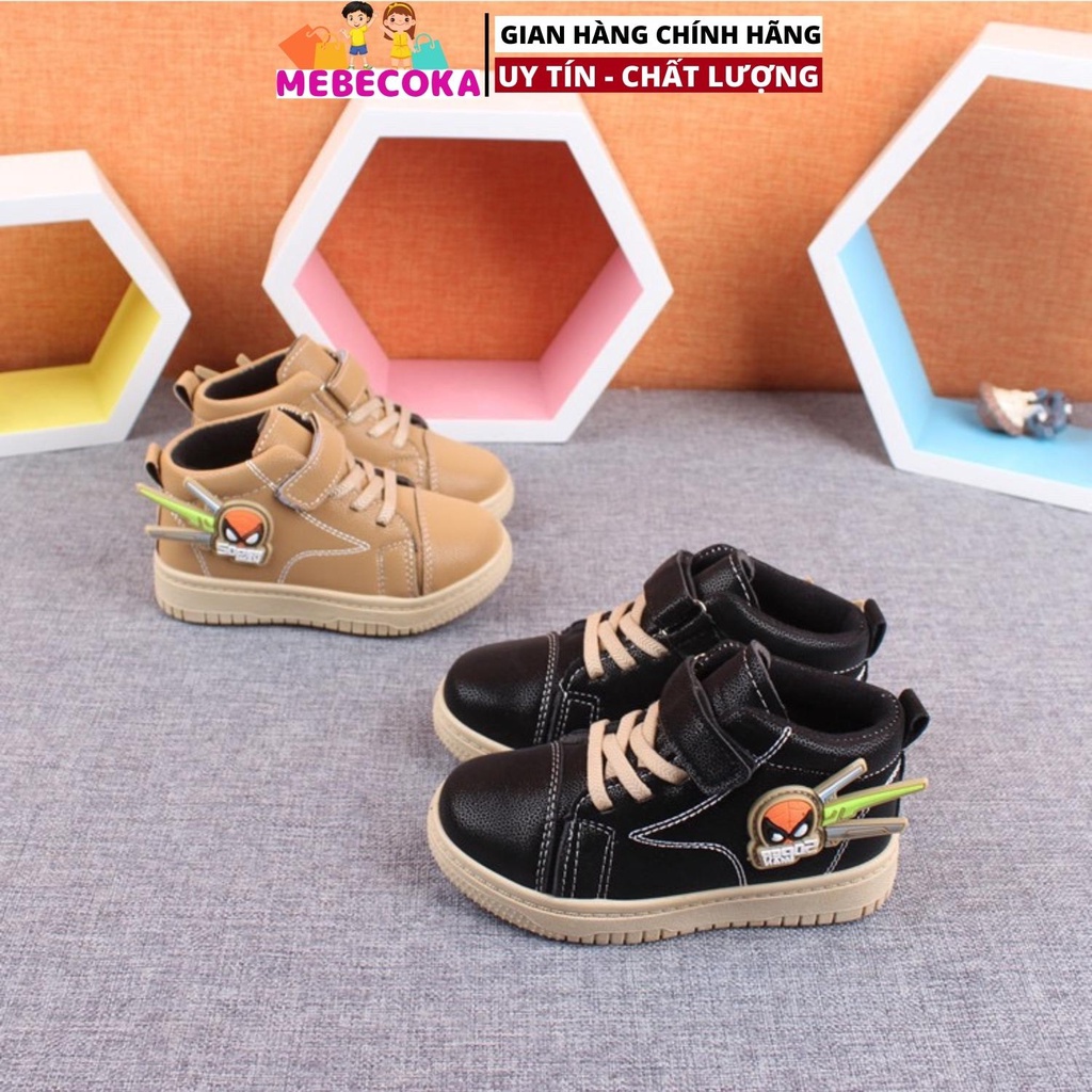 Giày bốt cao cổ cho bé - Bốt cao cổ quai dán cực chất phối 2 màu CÁ TÍNH đế êm mềm nhẹ phong cách Hàn Quốc