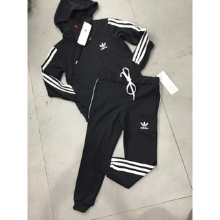 Bộ thun dài có mũ adidas bé trai, bé gái.