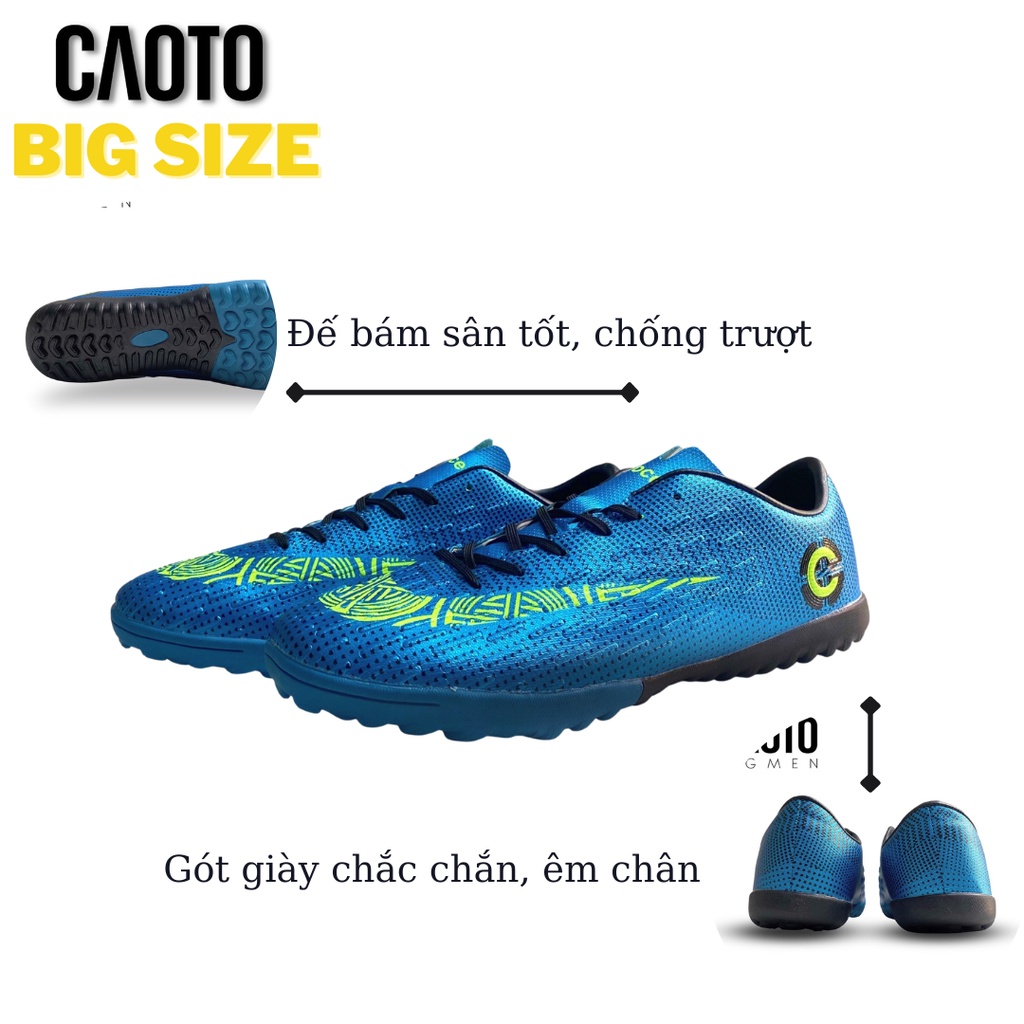 Giày Đá Banh Sân Cỏ Nhân Tạo Calvin Màu Xanh Nam Big Size - Giày Đá Banh Nam Big Size 45 46 47 48