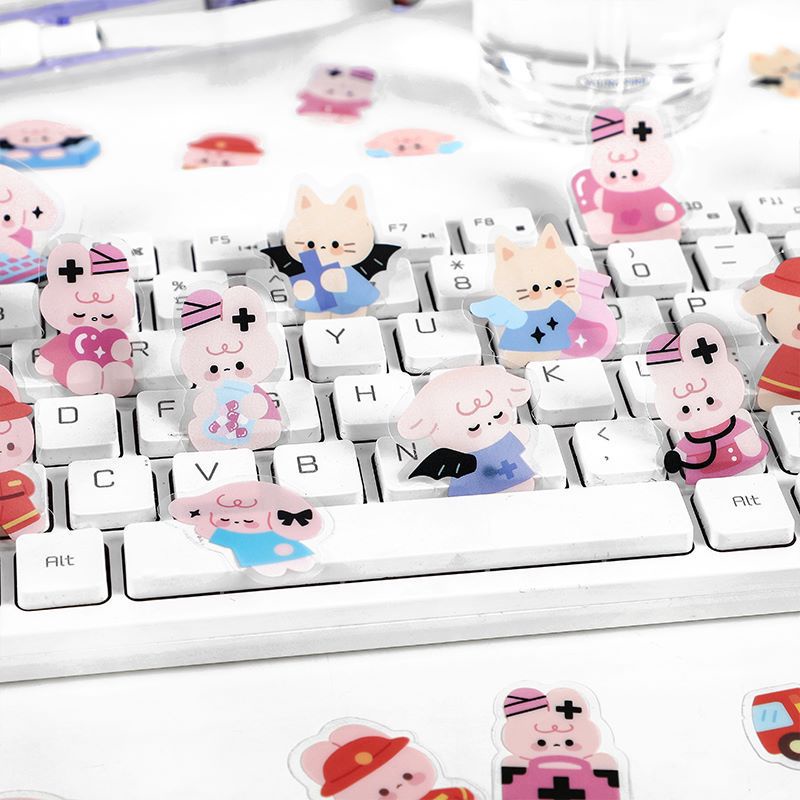 Set 40 Miếng Dán PET Trong Suốt Chống Nước Trang Trí Sổ Tay DIY