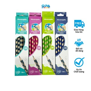 Hộp 12 cây bút chì gỗ định vị 2B tặng gọt chì