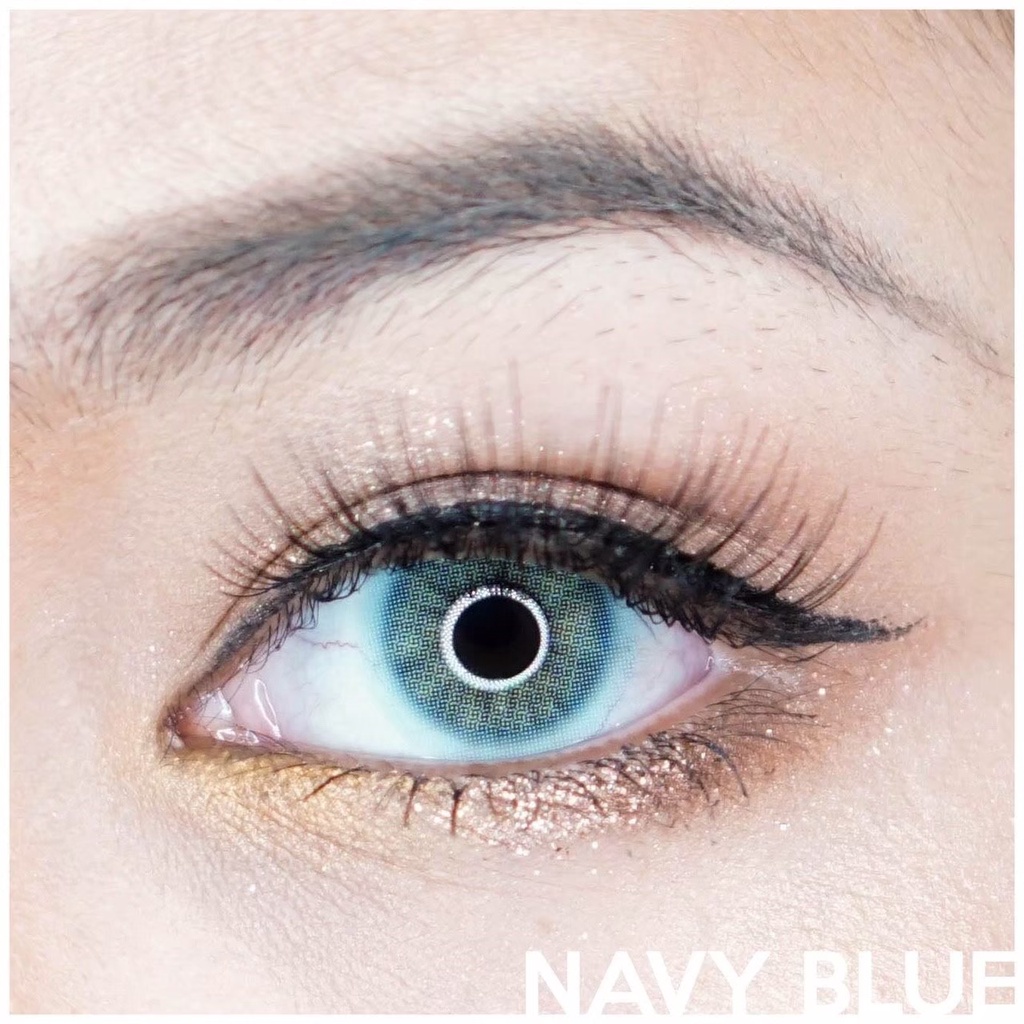 Áp Tròng NAVY BLUE 0 ĐỘ - Ẩm Cao 55% - HSD 6 Tháng Lens Xanh Không Viền Không Giãn Siêu Tây Phù Hợp Cho Mắt Nhạy Cảm