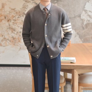 Mỹ retro cardigan nam dệt kim áo khoác nam áo len áo khoác nam mùa thu áo len hợp thời trang áo len