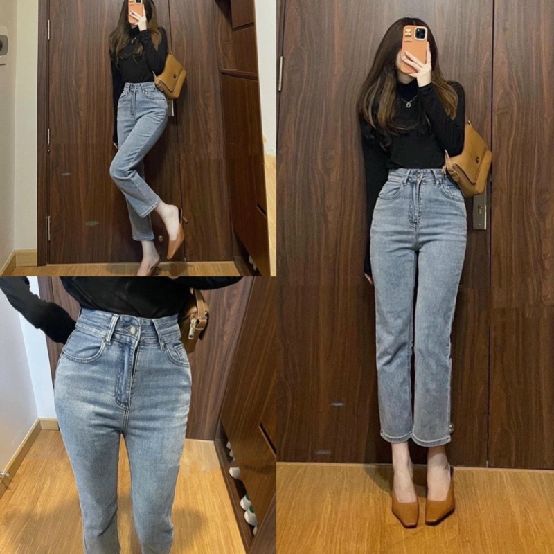 Quần bò giãn gối cạp lưng cao siêu hot - Jeans #088 | BigBuy360 - bigbuy360.vn