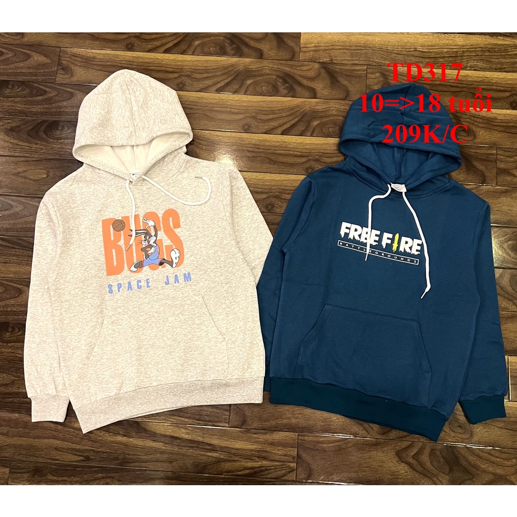* Mã TD317: Áo nỉ hoodie bé trai siêu xịn