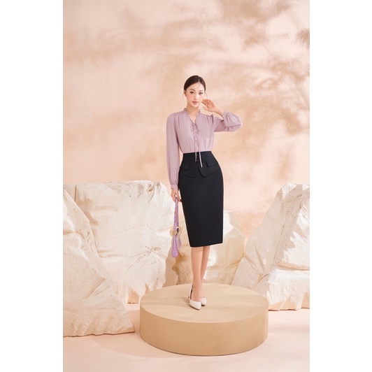 Chân Váy Bút Chì Đáp Vạt Thời Trang Quốc Dân Công Sở Thanh Lịch By LEMIA Design - 22Z002