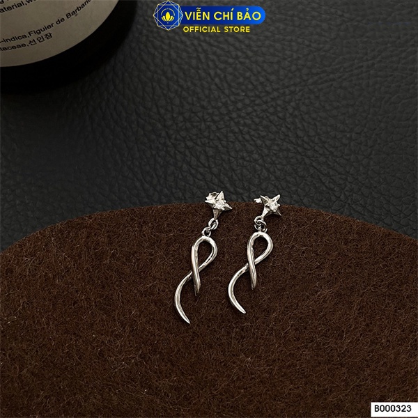 Bông tai xoắn cách điệu chất liệu bạc Thái 925 thời trang phụ kiện trang sức nữ Viễn Chí Bảo B000323