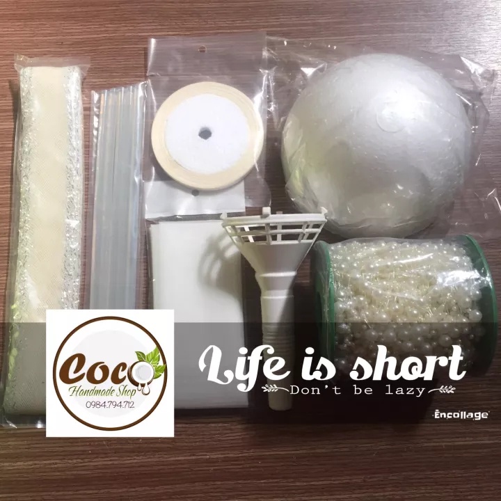 Vải Voan Làm Bó Hoa Cưới Hạt Trai