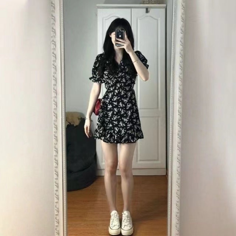 Đầm Hoa Cổ Chữ V Dáng Ôm Thời Trang Mùa Hè 2022 Mới Dành Cho Nữ