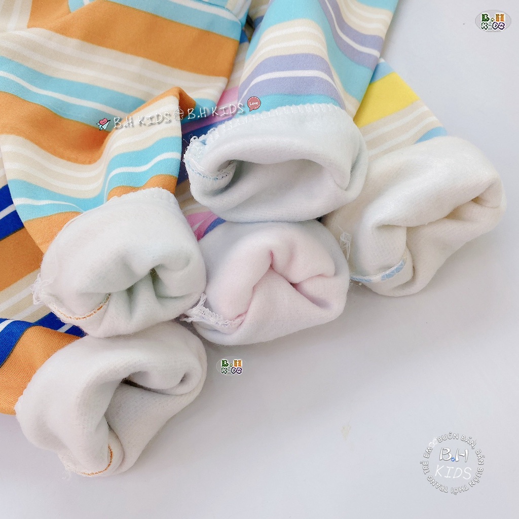 Đồ bộ nỉ bông kẻ dài tay thu đông cho bé 6-16kg