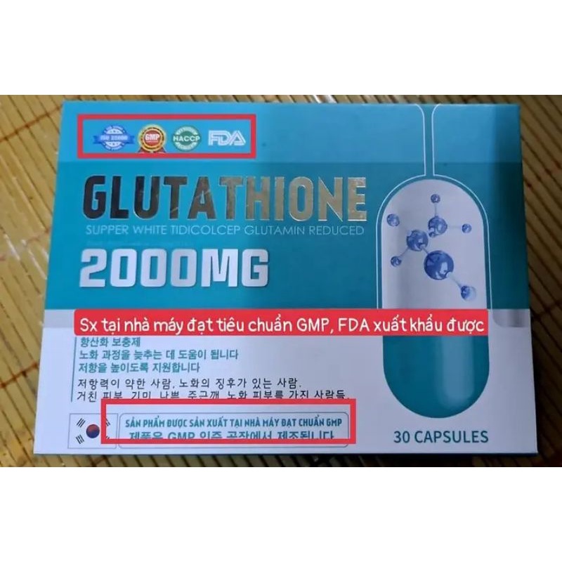 (Combo 2 Hộp ):COLLAGEN -GLUTATHIONE 2000Mg ,Hỗ Trợ Trắng Da ,Điều Hòa Nội Tiết.