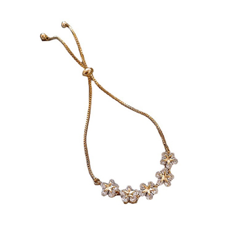 Vòng Đeo Tay Họa Tiết Hoa Đính Đá Zircon Đơn Giản Phong Cách Hàn Quốc JP5