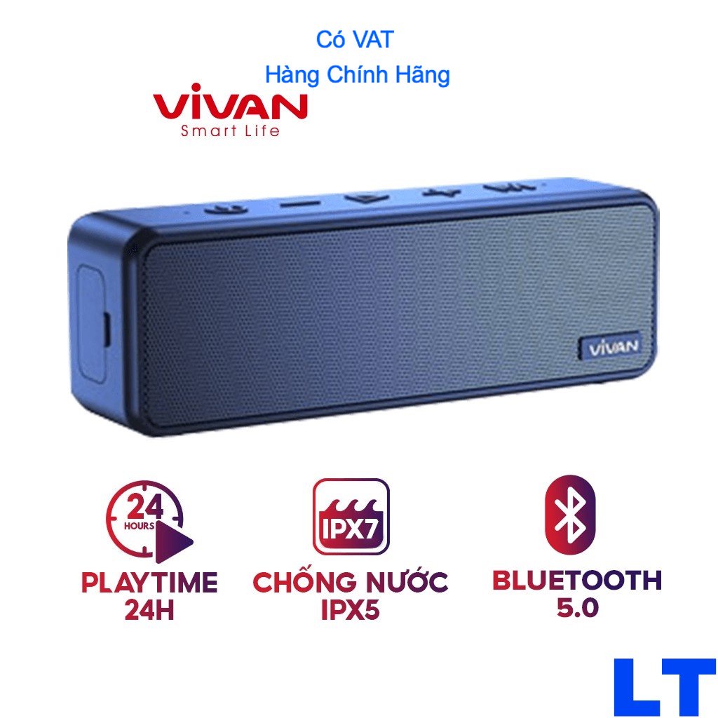 Loa Bluetooth 5.0 VIVAN VS20 Chống Nước IPX7 20W 3600mAh Playtime 24H Chính Hãng