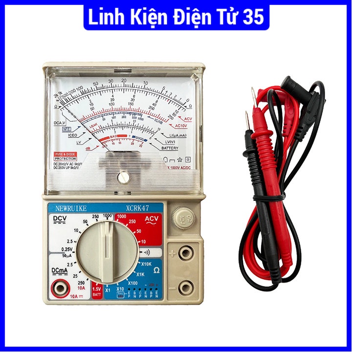 Đồng hồ vạn năng XCRK47 đo điện vạn năng chính xác cao có bảo vệ mạch có hộp bảo vệ bên ngoài