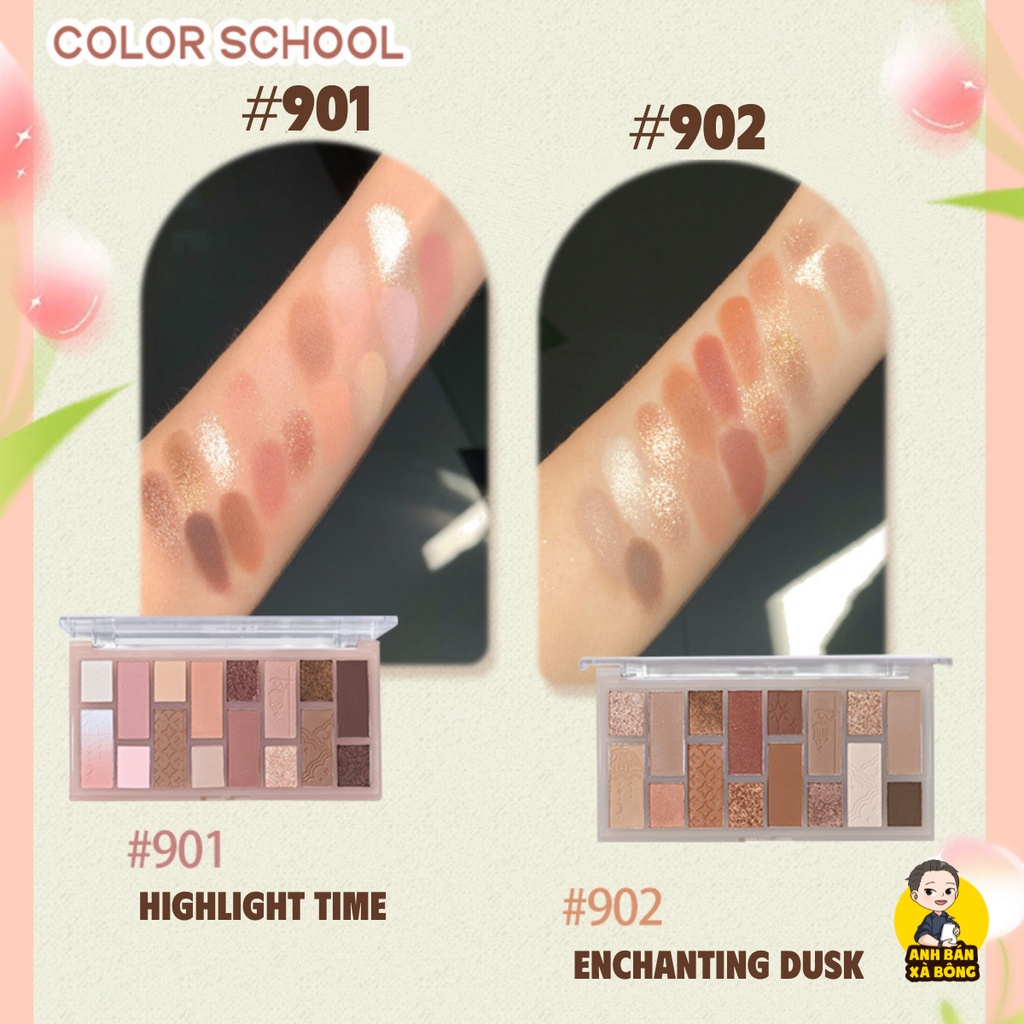 Bảng Phấn Mắt 16 ô Nhũ Lì COLOR SCHOOL 16-Color Streamer Fireworks Eyeshadow Palette CS039