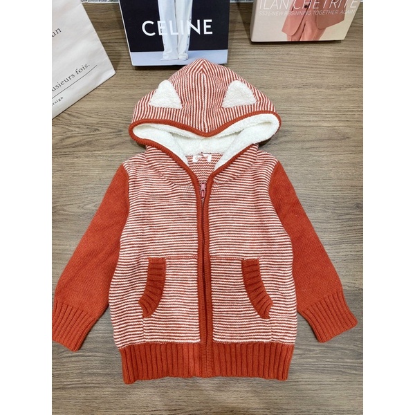 XD- Áo khoác len mũ lót lông size 12m-5y