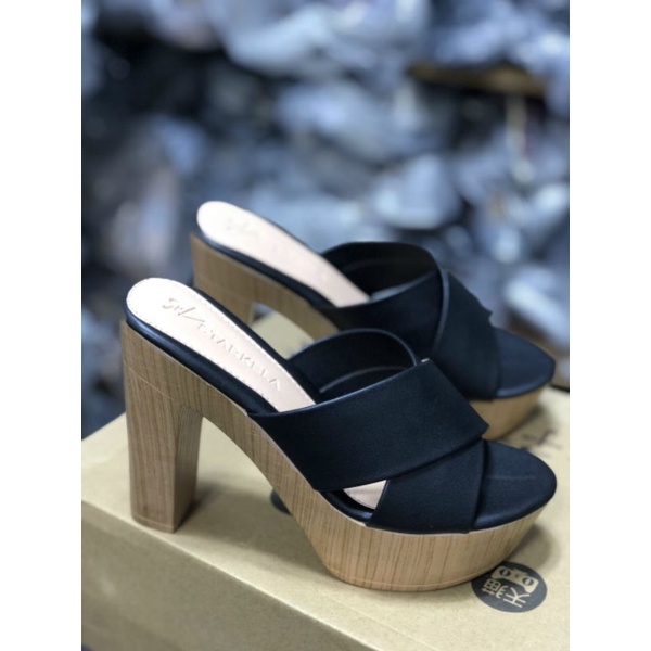 dép gót gỗ nữ 12 phân cao cấp mẫu mới