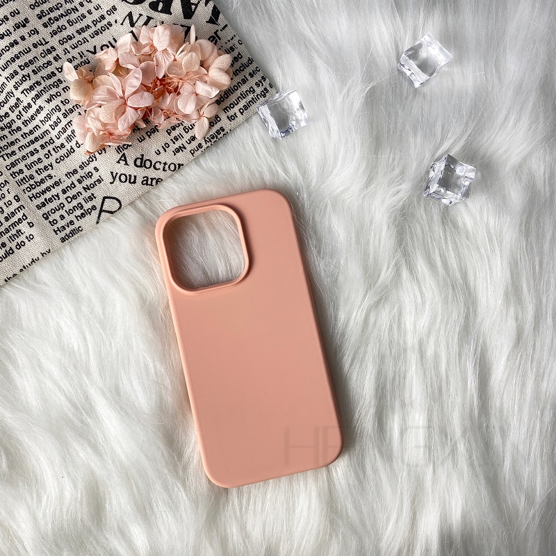 Ốp Điện Thoại Silicon Màu Hồng Cho iPhone 12 12Promax 13 13pro max 14 14pro max 14 plus